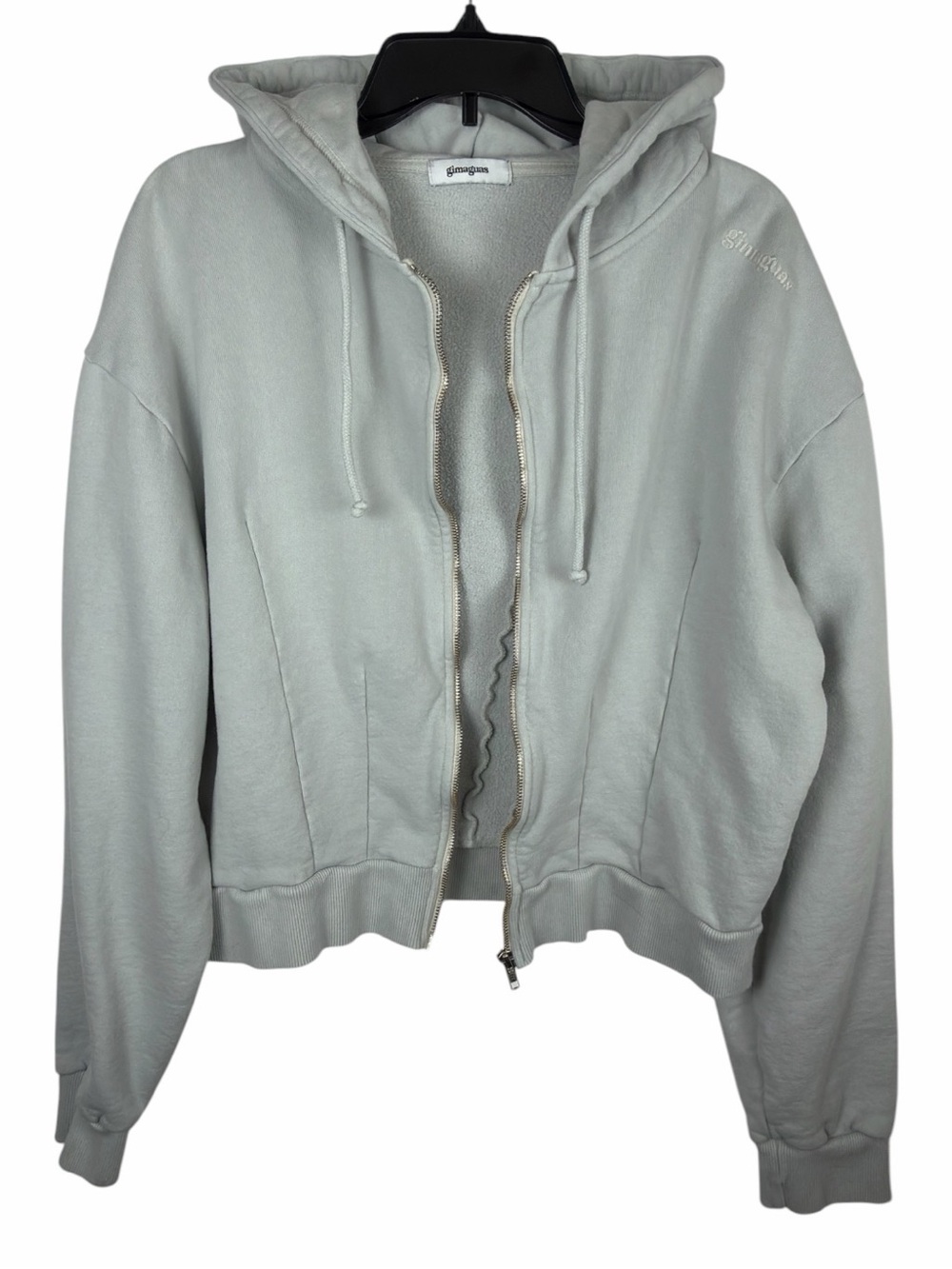 Gimaguas NWOT Women’s Corset Hoodie With Full Zip Front. Light Gray. Size XL. - Picture 10 of 15